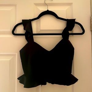 Black Crop top V-Neck